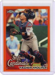 Yadier Mina Topps Chrome Orange Refractor Baseball Card