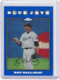 Roy Halladay Topps Chrome Blue Sp Refractor Baseball Card