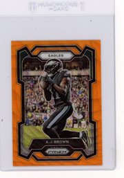 2023 Panini Prizm A.J. Brown Orange Wave Prizm Refractor Football Card #'d To 60