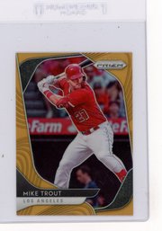 2020 Panini Prizm Mike Trout Neon Orange Prizm Refractor Baseball Card #'d To 100