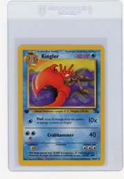 1999 Pokemon Fossil Kingler 1st Edition Pokemon Card
