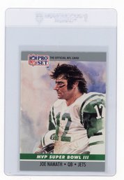 1990 Pro Set Joe Namath Super Bowl MVPs Football Card