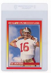 1990 Score Joe Montana Hot Gun Football Card
