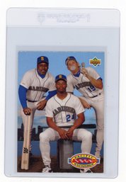 1993 Upper Deck Ken Griffey Jr. Kevin Mitchell Jay Buhner Pacific Sock Exchange Baseball Card