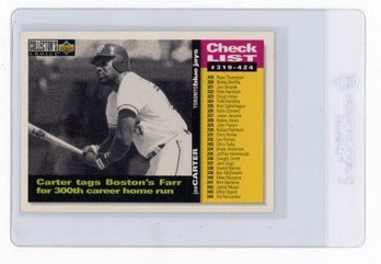 1995 Upper Deck Collector's Choice Joe Carter Check List Baseball Card