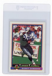 1991 Bowman Barry Sanders League Leaders Football Card