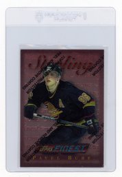1996 Topps Finest Pavel Bure Sterling Hockey Card With Coating