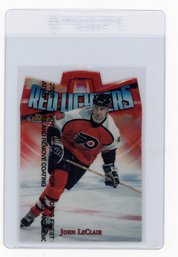 1998 Topps Finest John LeClair Red Lighters Die Cut Hockey Card With Coating