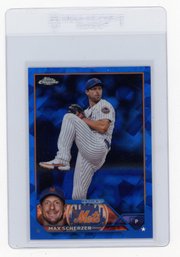 2023 Topps Chrome Sapphire Max Scherzer Baseball Card