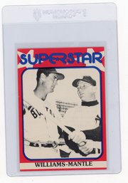 1982 Superstar Ted Williams Mickey Mantle Baseball Card