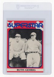 1982 Superstar Babe Ruth Lou Gehrig Baseball Card