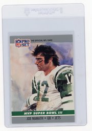 1990 Pro Set Joe Namath Super Bowl MVPs Football Card