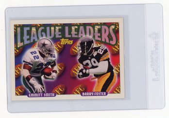 1993 Topps Emmitt Smith Barry Foster League Leaders Football Card