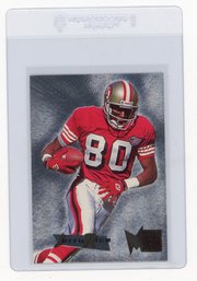 1995 Fleer Metal Jerry Rice Silver Flasher Football Card