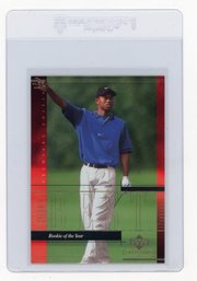 Tiger Woods Rookie Card 2001 Upper Deck Rookie Of The Year Woods Collection Golf Card