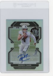 2021 Panini Prizm Derek Carr Silver Prizm Autograph Football Card