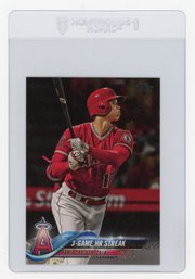 Shohei Ohtani Rookie Card 2018 Topps Update 3 Game HR Streak Checklist Baseball Card