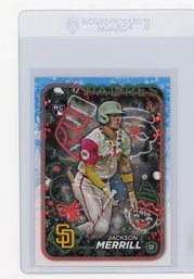 Jackson Merrill Rookie Card 2024 Topps Holiday Baseball Card