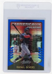2022 Panini Absolute Rafael Devers Statistically Speaking Blue Spectrum Baseball Card #'d To 149