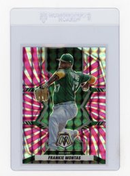 2022 Panini Mosaic Frankie Montas Pink Swirl Mosaic Prizm Refractor Baseball Card #'d To 12