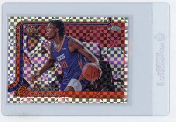 Rasheer Fleming Rookie Card 2025 Topps Chrome XFractor Refractor Basketball Card