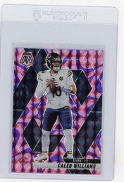 2025 Panini Mosaic Caleb Williams Mosaic Reactive Purple Prizm Refractor Football Card