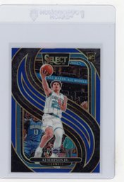 KJ Simpson Jr. Rookie Card 2024 Panini Select Premier Level Blue Prizm Refractor Basktball Card