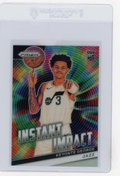 Keyonte George Rookie Card 2023 Panini Prizm Instant Impact Silver Prizm Refractor Basketball Card