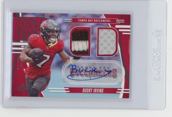 2025 Panini Absolute Bucky Irving Tools Of The Trade Dual Jersey Patch Autograph Football Card #'d To 99