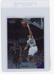 1999 Topps Finest Karl Malone Basketball Card With Coating