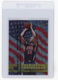 1999 Topps Finest Kevin Garnett Gold Medal Contenders Basketball Card With Coating