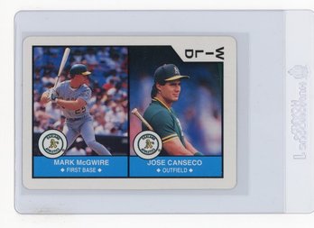1990 U.S. Playing Card Co. Major League All-Stars Mark McGwire Jose Canseco Baseball Card