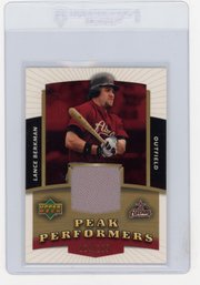 2004 Upper Deck Lance Berkman Peak Performers Game Used Jersey Gold Baseball Card #'d To 165