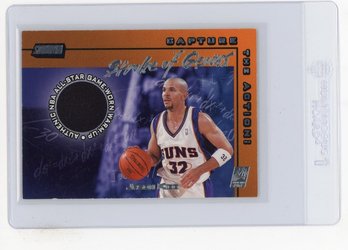 2001 Topps Stadium Club Jason Kidd Stroke Of Genius All Star Game Used Warm Up Basketball Card