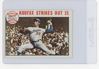 1964 Topps Sandy Koufax World Series Game 1 Strikes Out 15 Baseball Card