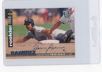 1995 Upper Deck Collector's Choice Manny Ramirez Special Edition Silver Signature Baseball Card