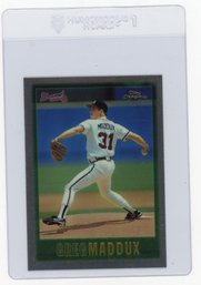 1997 Topps Chrome Greg Maddux Baseball Card