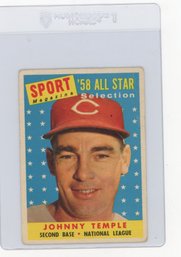 1958 Topps Johnny Temple Sport Magazine All Star Baseball Car