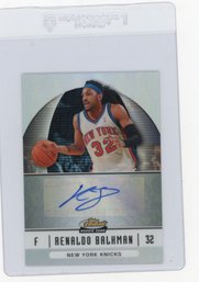 Renaldo Balkman Rookie Card 2006 Topps Finest Refractor Autograph Basketball Card
