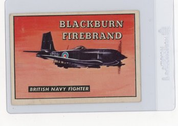 1952 Topps Wings Friend Or Foe Blackburn Firebrand British Navy Fighter Airplane Card