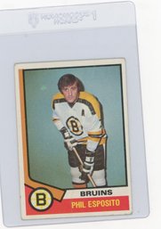 1974 Topps Phil Esposito Hockey Card