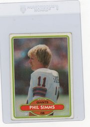 Phil Simms Rookie Card 1980 Topps Football Card