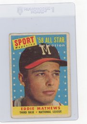 1958 Topps Eddie Matthews Sport Magazine All Star Baseball Card