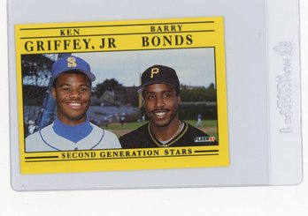 1991 Fleer Ken Griffey Jr. Barry Bonds Second Generation Stars Baseball Card