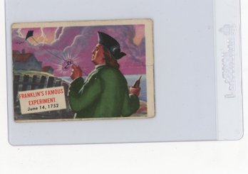 1954 Topps Scoop Franklin's Famous Experiment Card