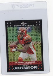 2007 Topps Chrome Chad Johnson League Leaders XFractor Refractor Football Card