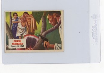 1954 Topps Scoop Gandhi Murdered Card