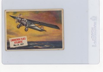 1954 Topps Scoop Lindbergh Flies Atlantic Card