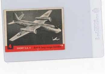 1956 Topps Jets Short S.a. 4 Airplane Card