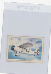 1940 Wings Cigarettes Cuban Navy Light Transport Liaison Airplane Card
